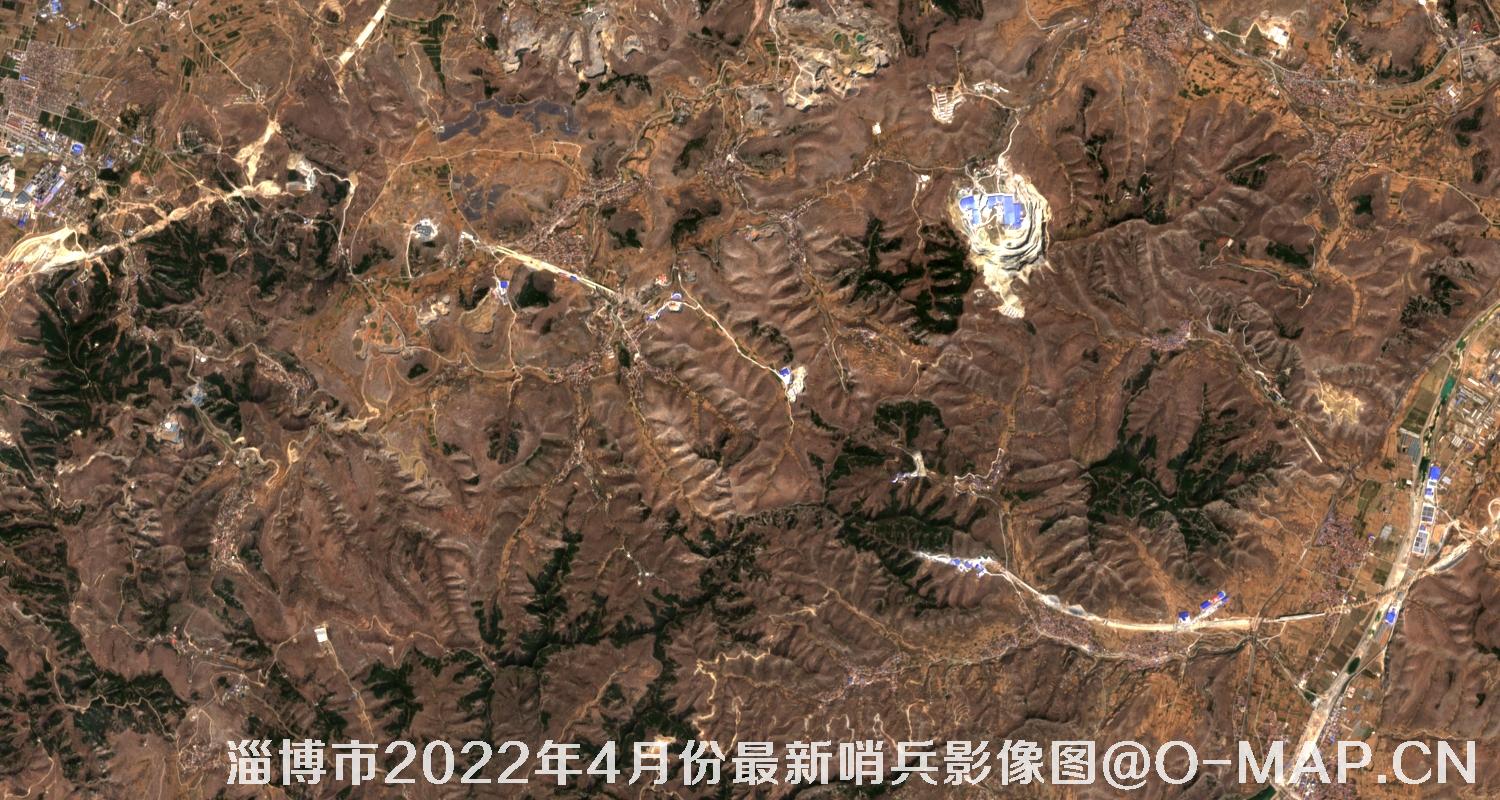 山东省淄博市2022年4月份哨兵卫星图