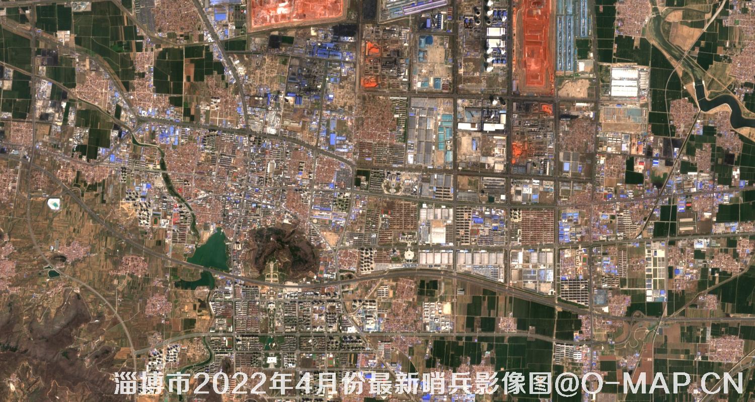 山东省淄博市2022年4月份哨兵卫星图