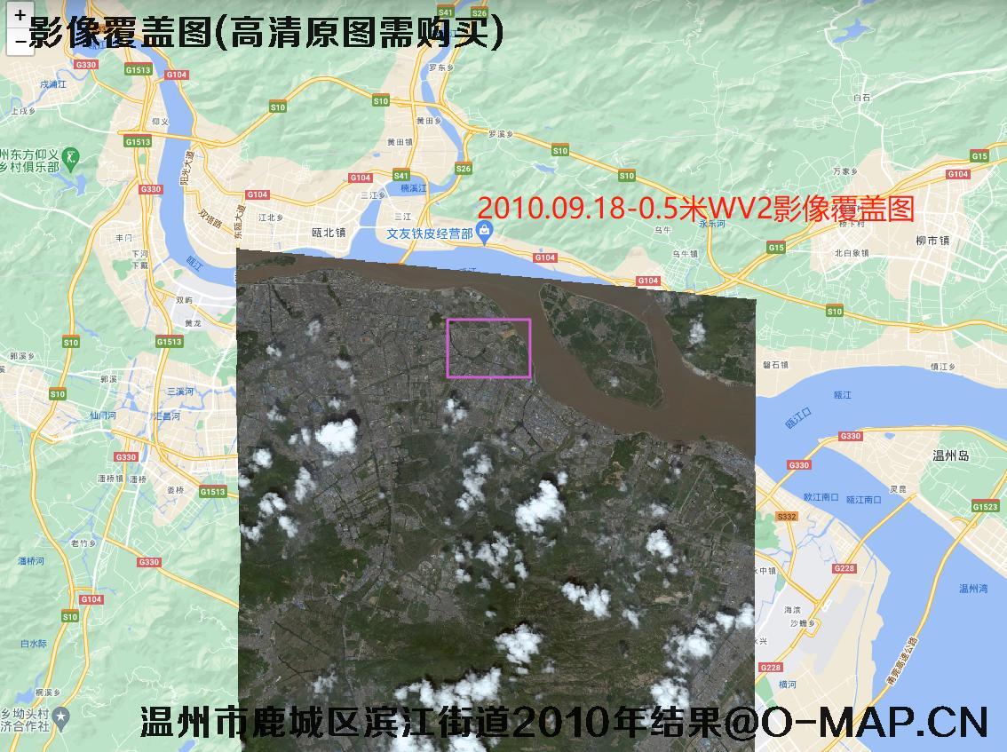 温州市鹿城区滨江街道2010年卫星图