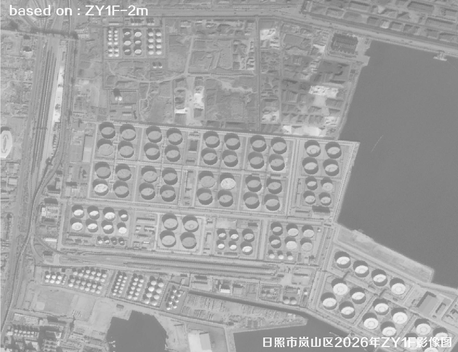 ZY1F卫星2026年1月份拍摄的日照岚山区2米影像图