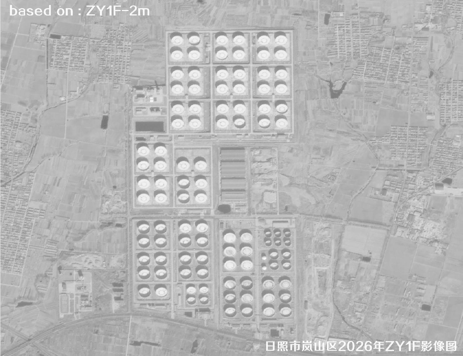 ZY1F卫星2026年1月份拍摄的日照岚山区2米影像图