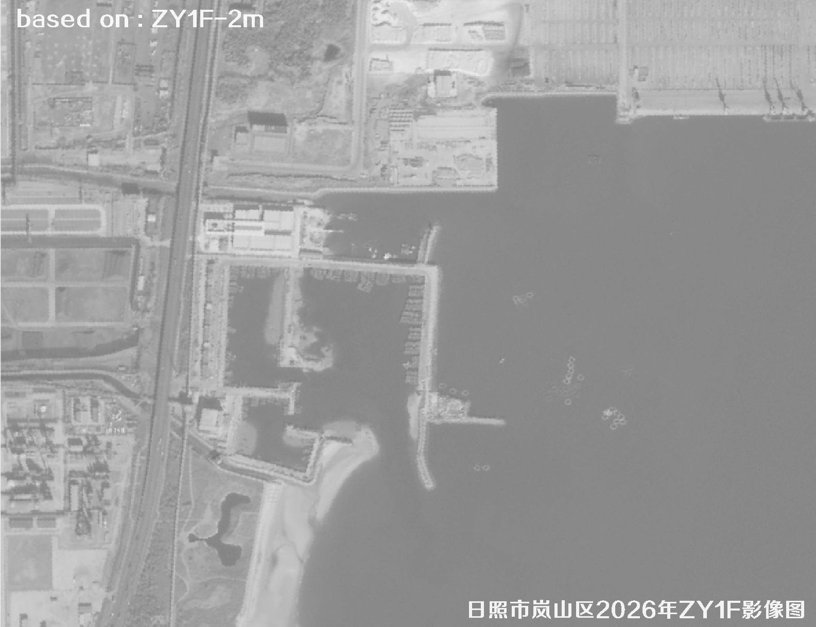 ZY1F卫星2026年1月份拍摄的日照岚山区2米影像图