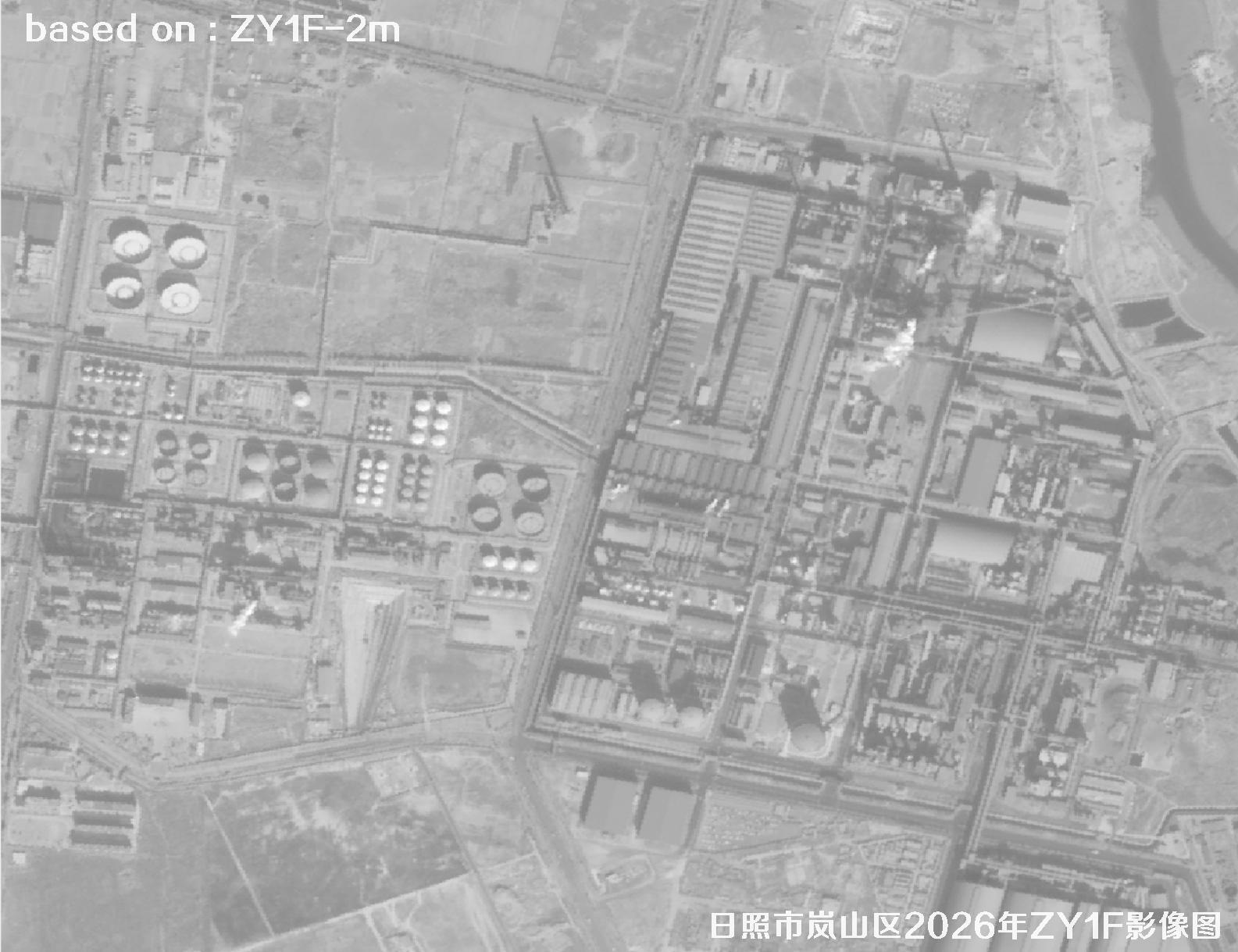 ZY1F卫星2026年1月份拍摄的日照岚山区2米影像图