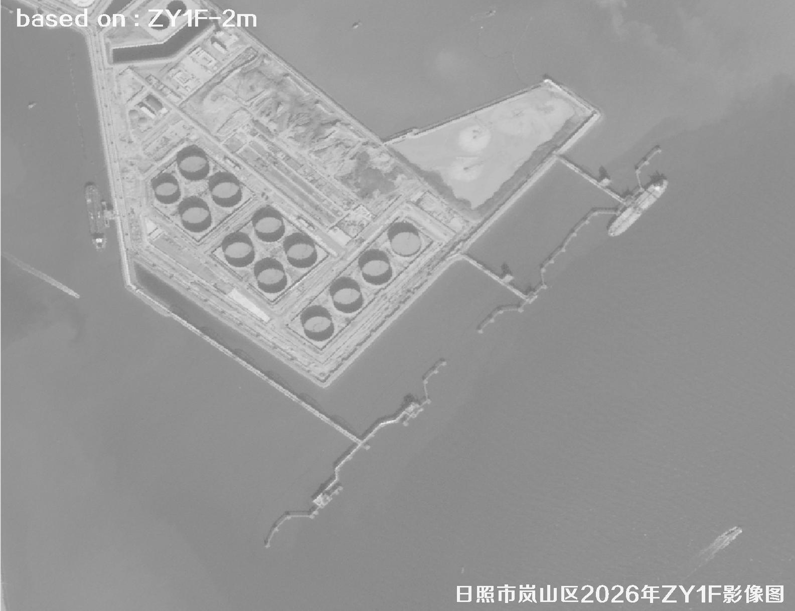 ZY1F卫星2026年1月份拍摄的日照岚山区2米影像图