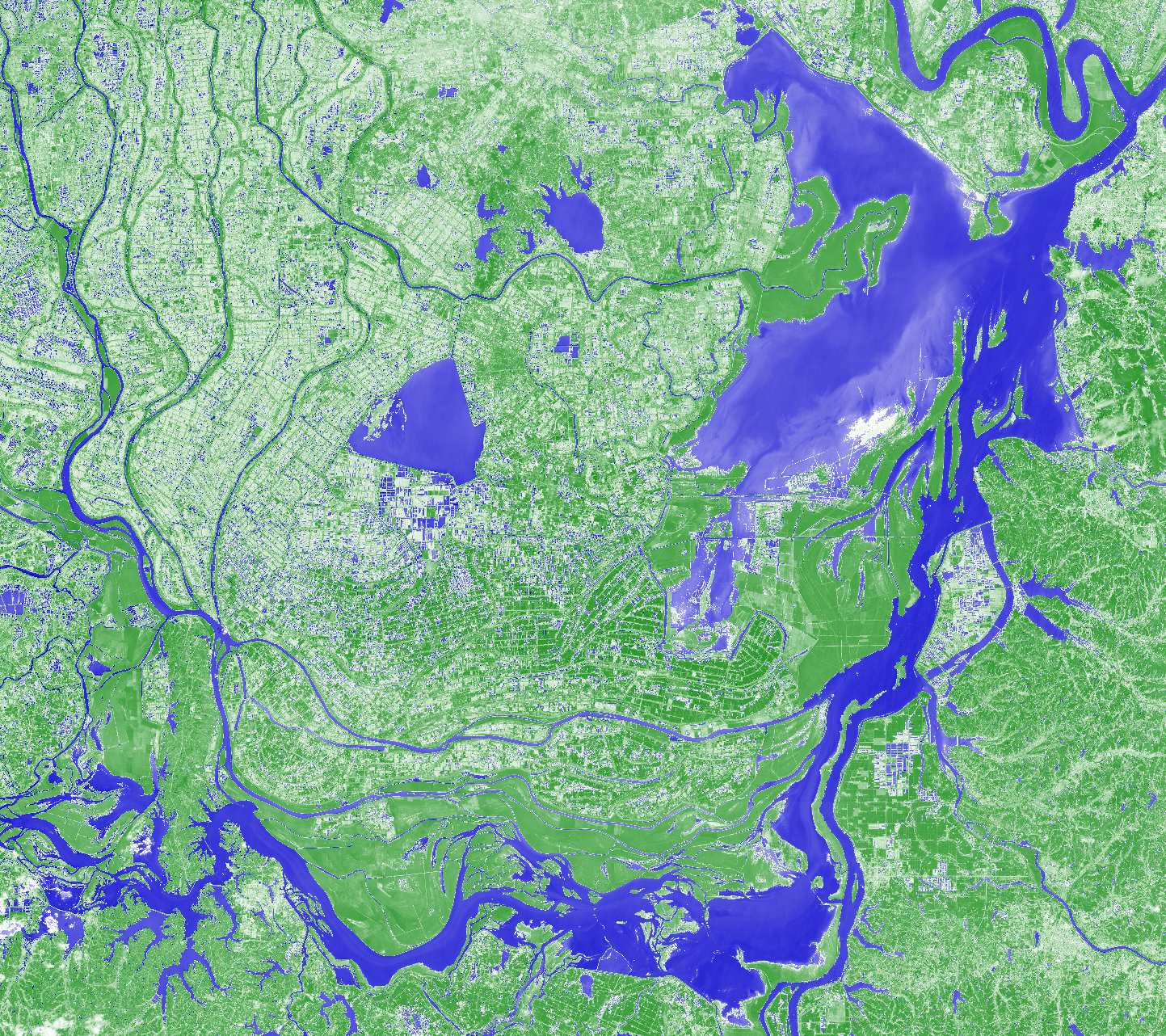 江河湖海遥感卫星监测数据-遥感卫星监测洞庭湖流域变化-ndwi水体指数