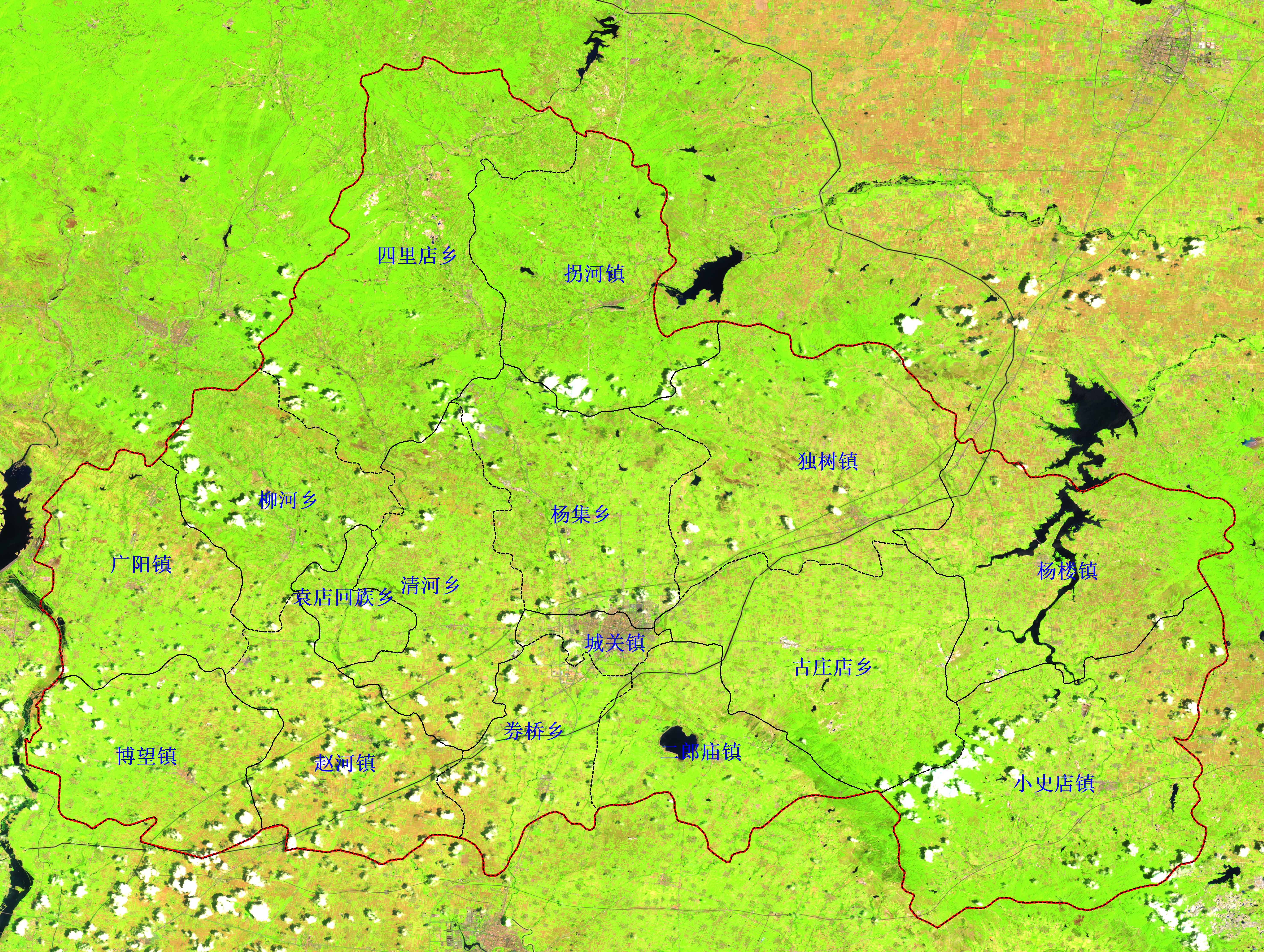 河南省高分辨率卫星图方城县农业遥感卫星监测图vai植被分析图10
