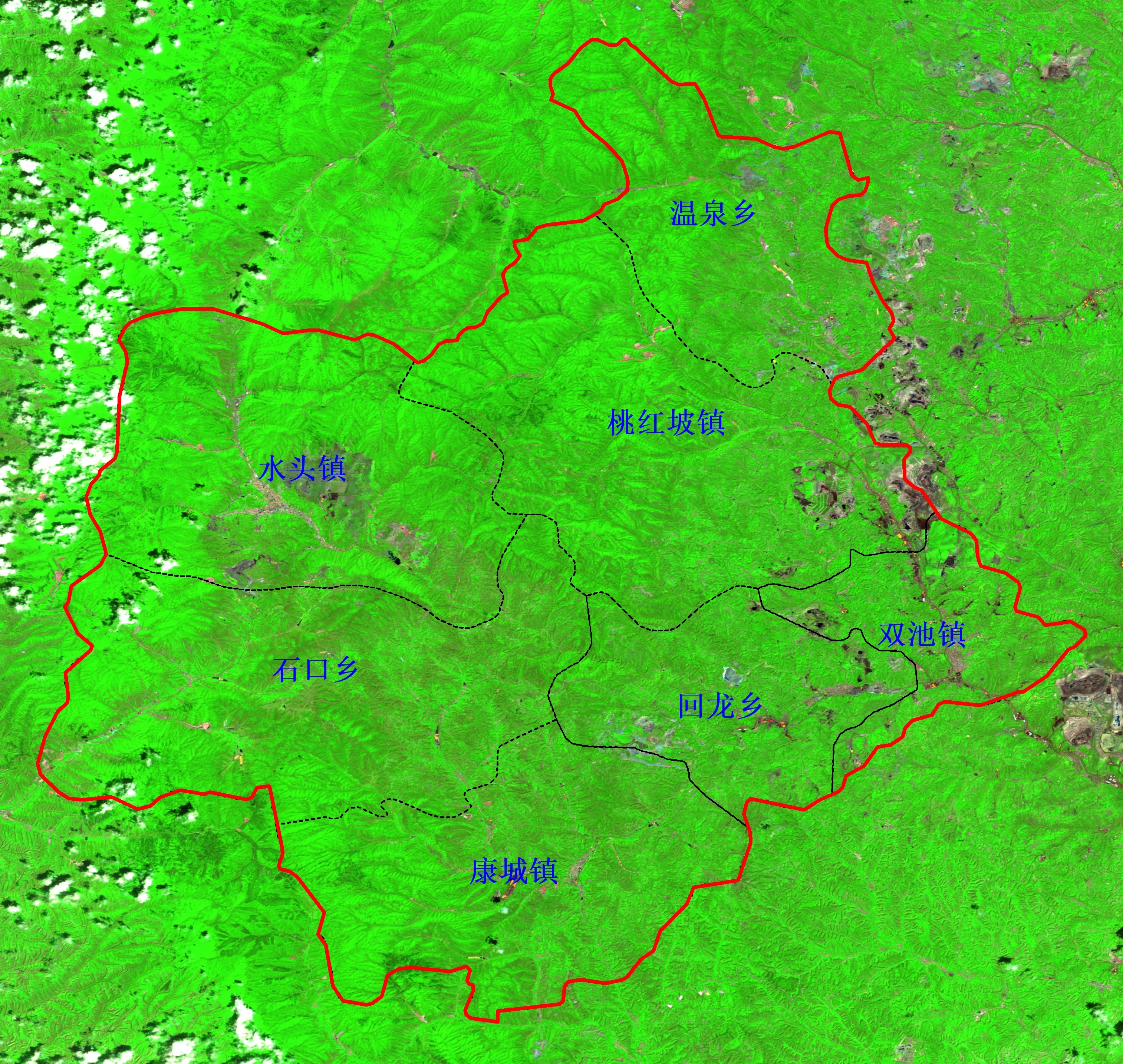 山西省高光谱卫星影像数据交口县林业卫星遥感监测图swir短波红外影像