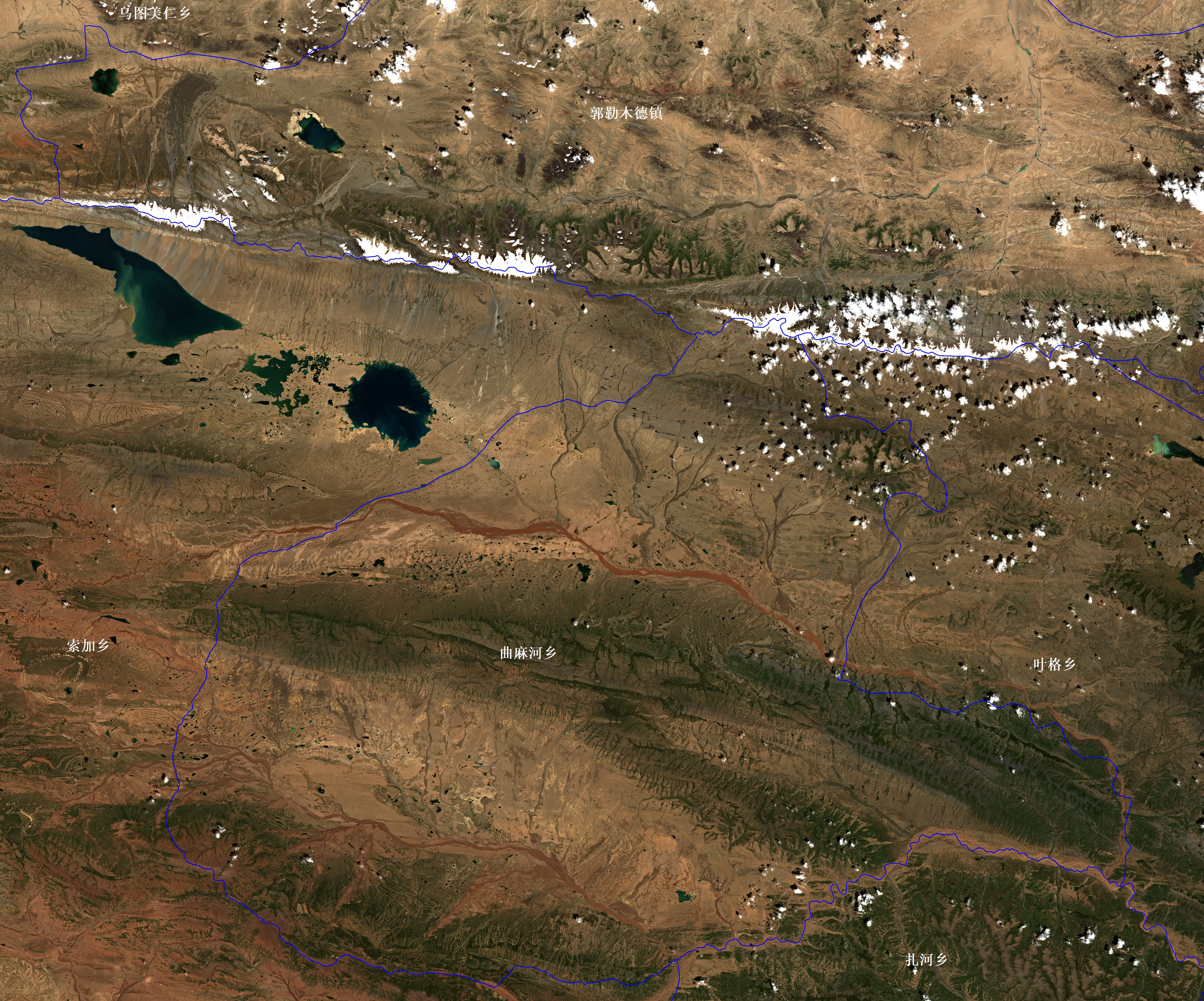遥感卫星多光谱数据-可可西里自然保护区卫星影像图(5)
