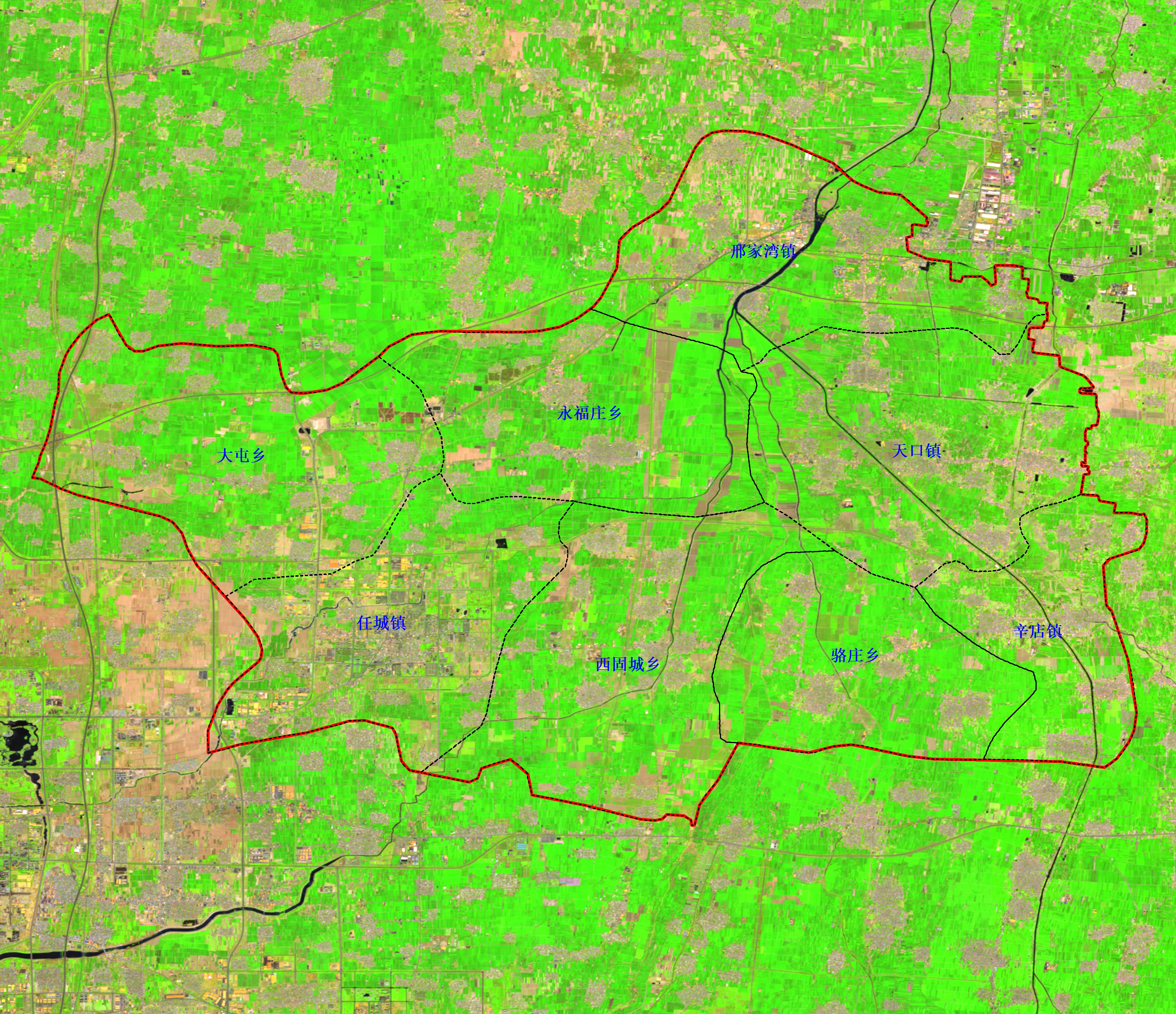 河北省高清遥感卫星影像数据任县农业遥感卫星监测样图vai植被分析图