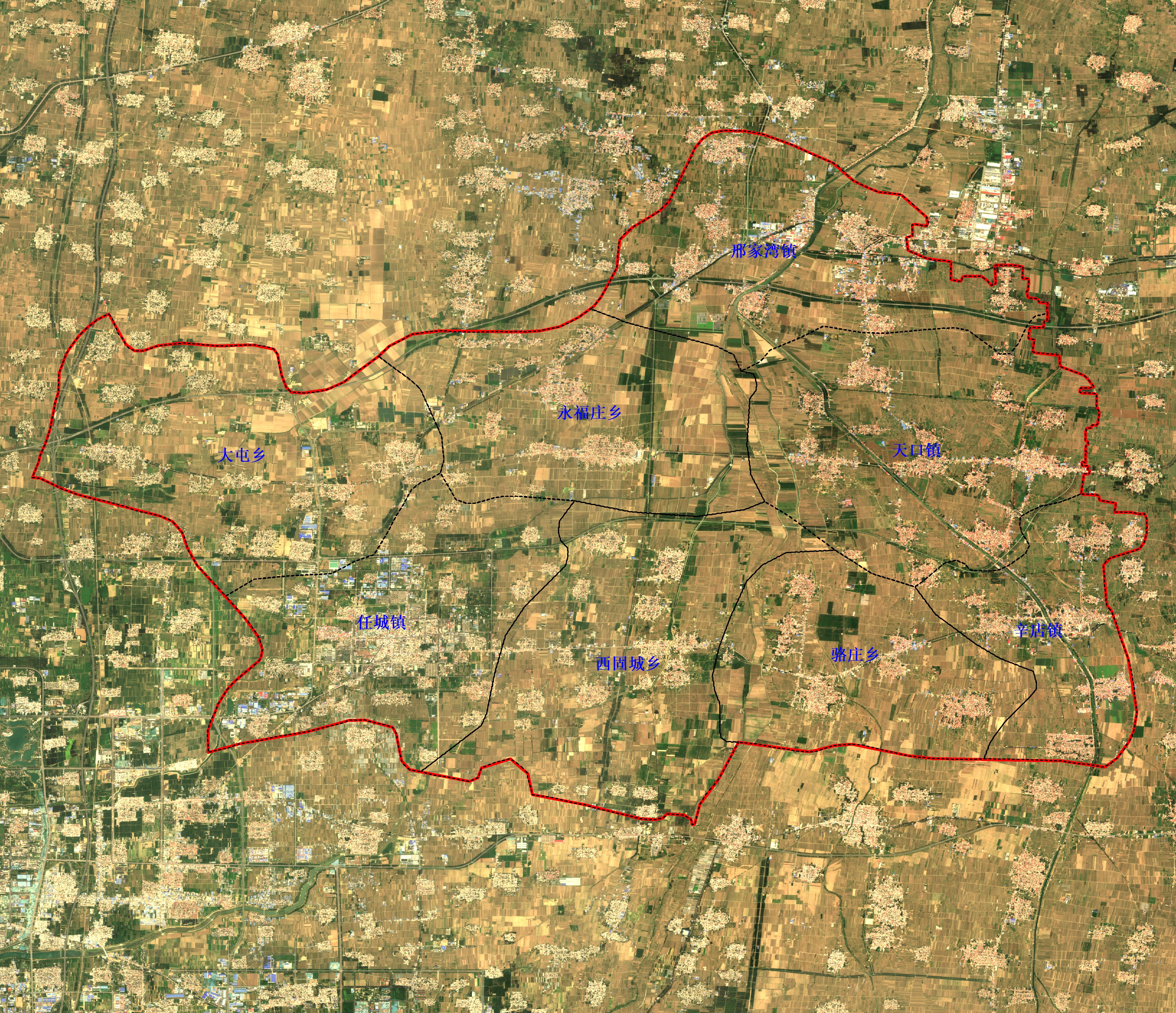 河北省高清遥感卫星影像数据任县农业遥感卫星监测样图tci真彩色影像