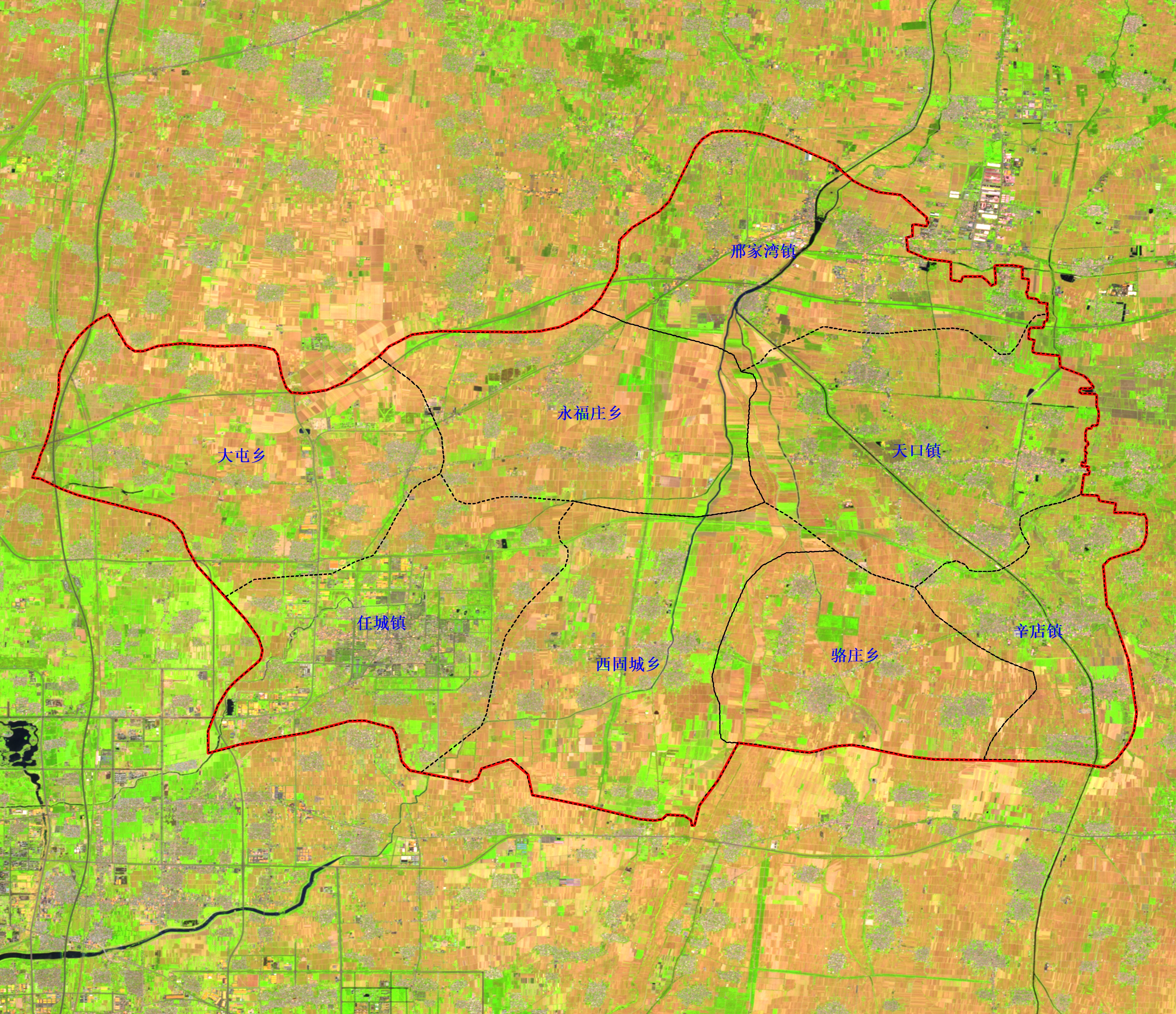 河北省高清遥感卫星影像数据任县农业遥感卫星监测样图vai植被分析图